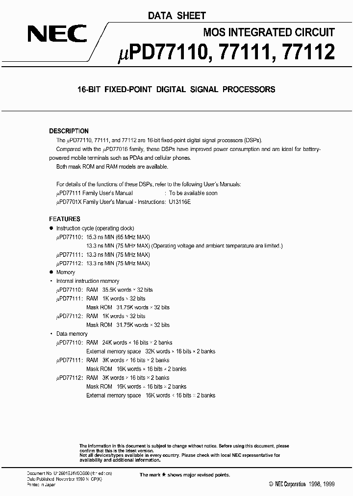 UPD77110_3415156.PDF Datasheet