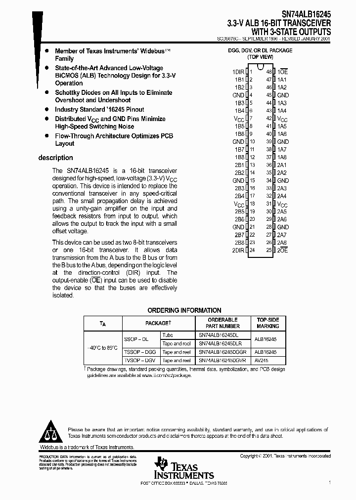 SN74ALB16245DL_3439416.PDF Datasheet