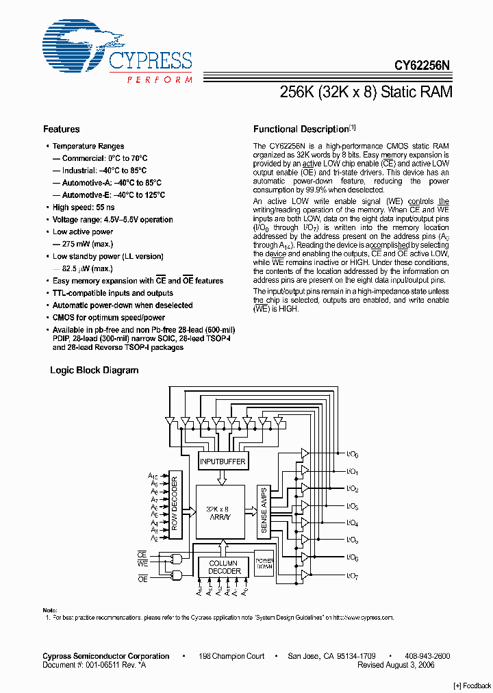 CY62256NL-70PXC_3446284.PDF Datasheet