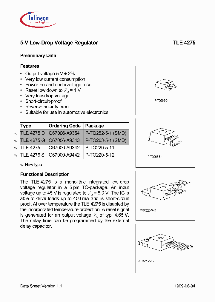 TLE4275-S_3509860.PDF Datasheet