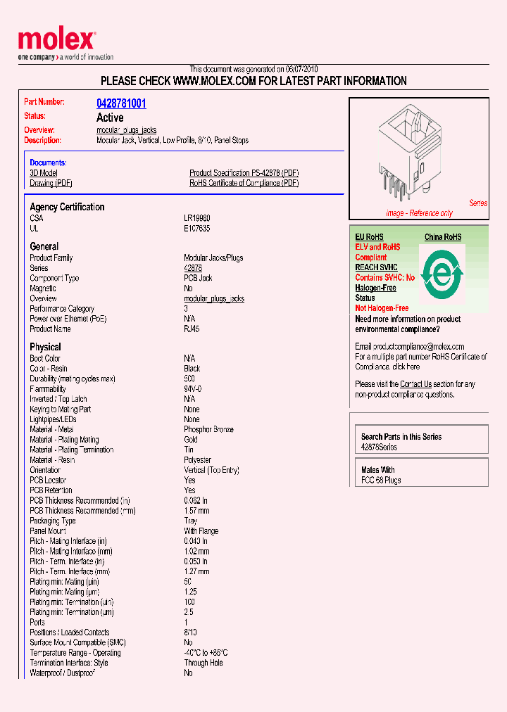 42878-1001_3521465.PDF Datasheet