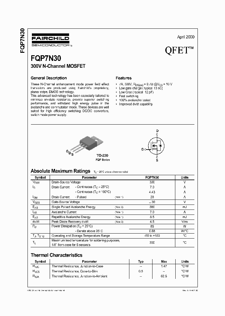 FQP7N30_3548735.PDF Datasheet