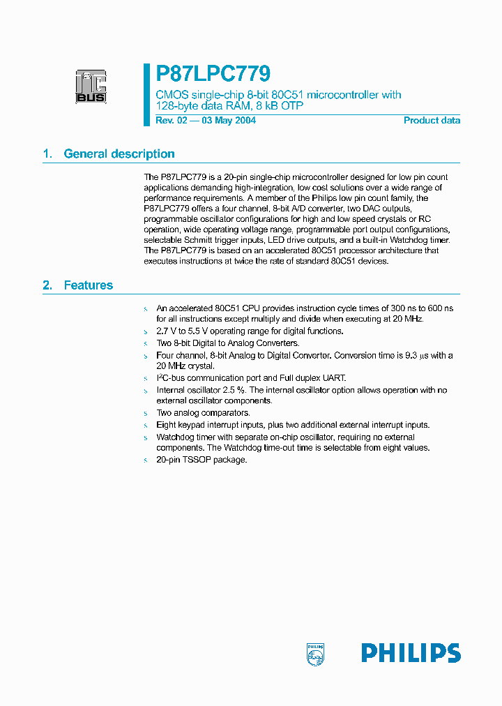 P87LPC779_3566940.PDF Datasheet