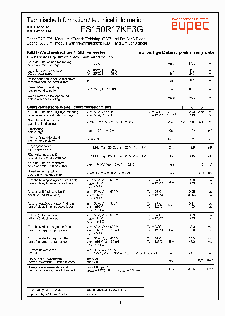 FS150R17KE3G_3568231.PDF Datasheet