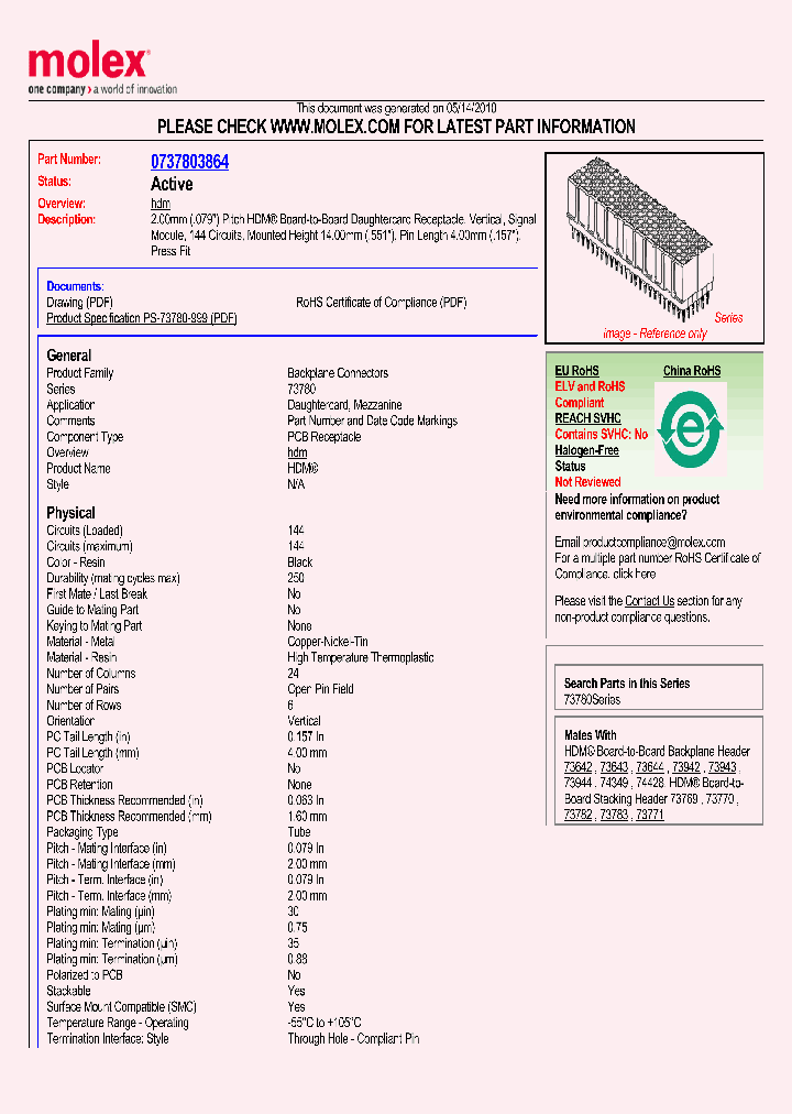 73780-3864_3580747.PDF Datasheet