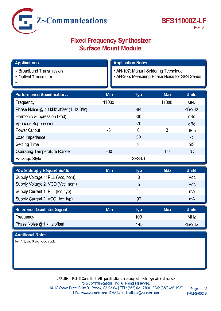 SFS11000Z-LF10_3656761.PDF Datasheet