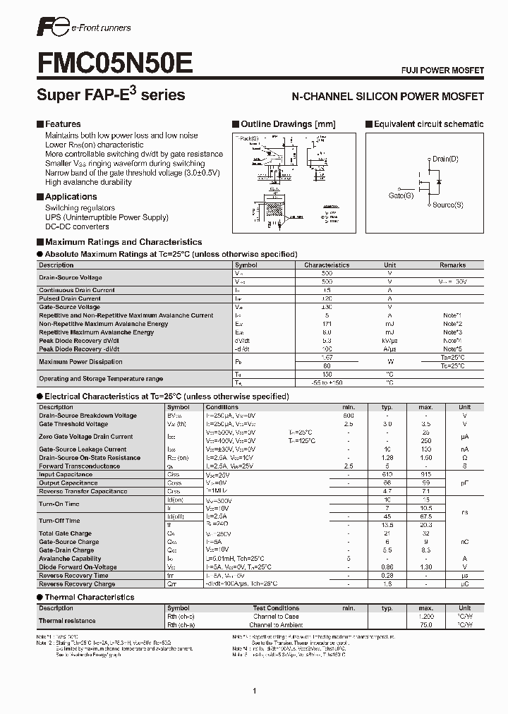 FMC05N50E_3666367.PDF Datasheet