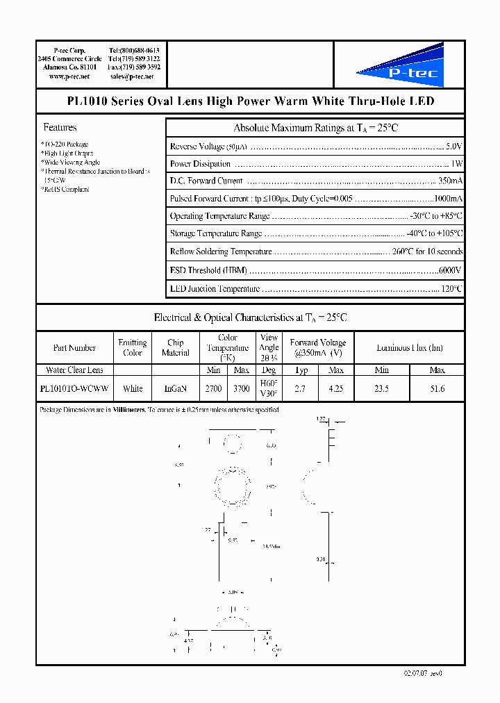 PL1010TO-WCWW_3668819.PDF Datasheet