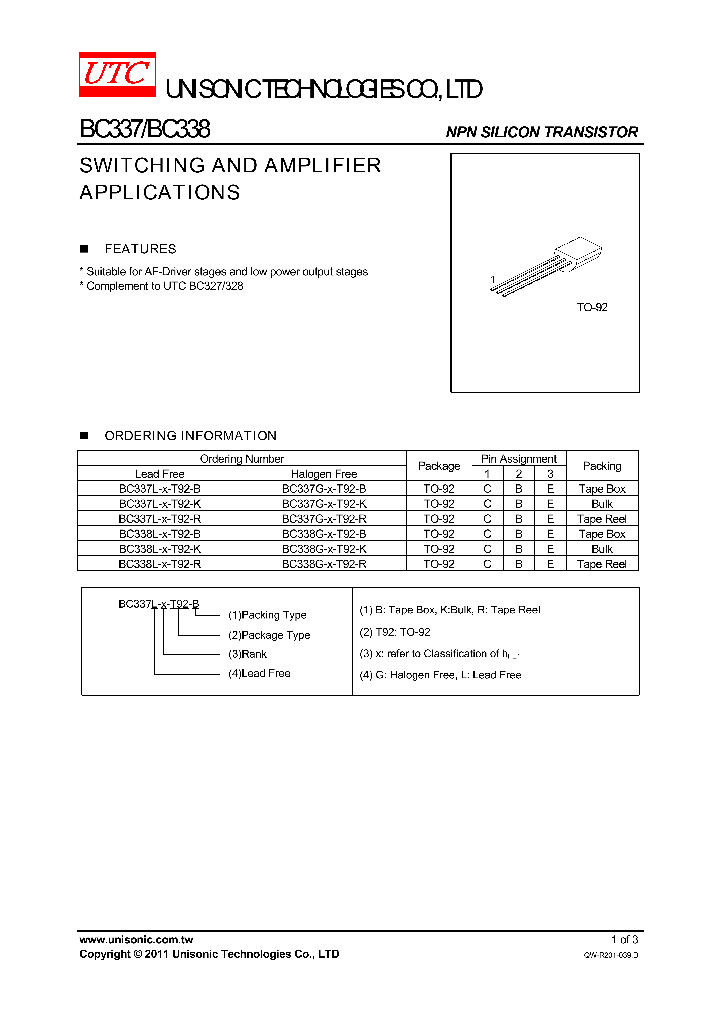 BC338L-X-T92-R_3706541.PDF Datasheet