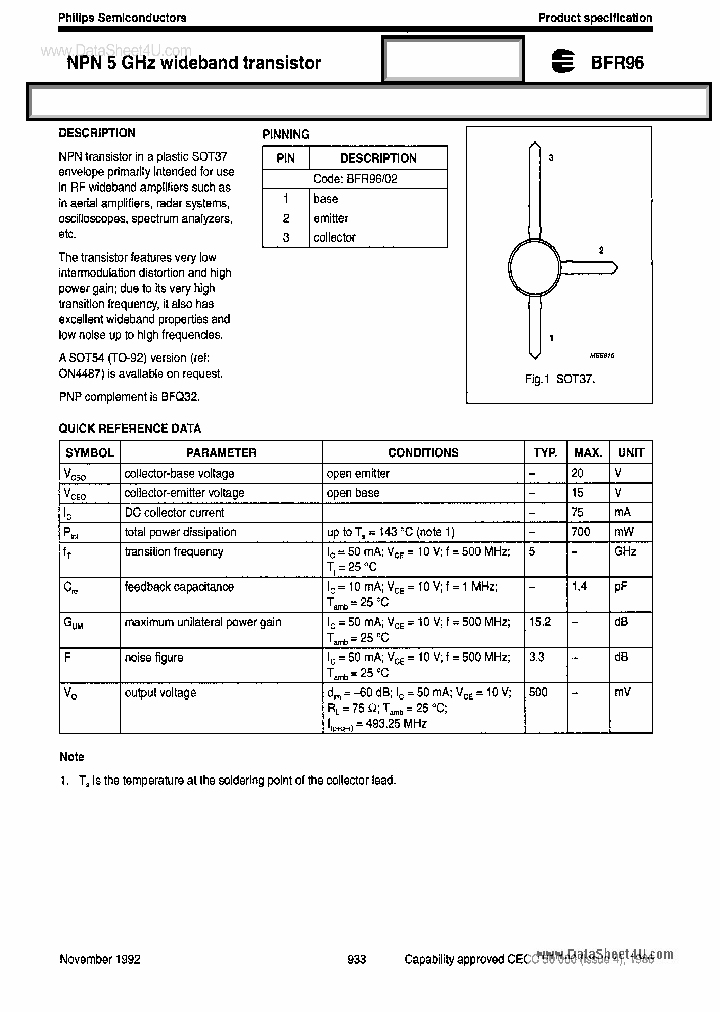 BFR96_3711048.PDF Datasheet
