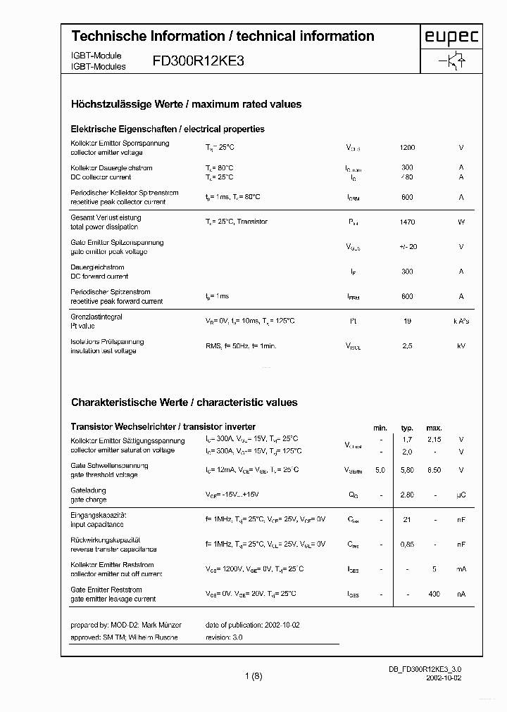 FD300R12KE3_3716337.PDF Datasheet