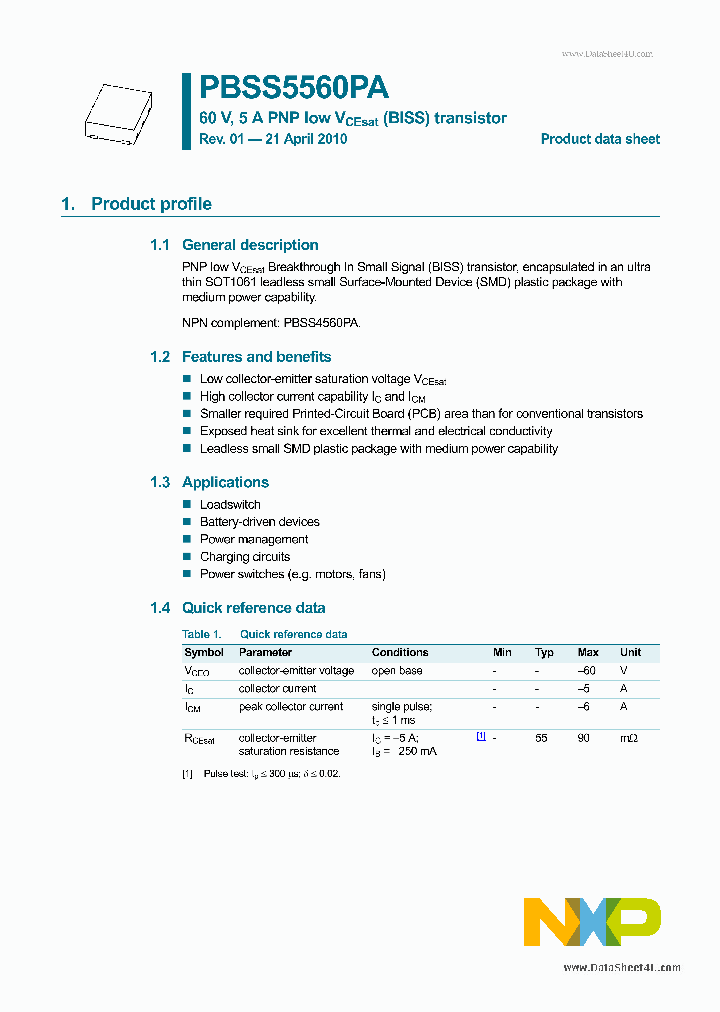PBSS5560PA_3719873.PDF Datasheet