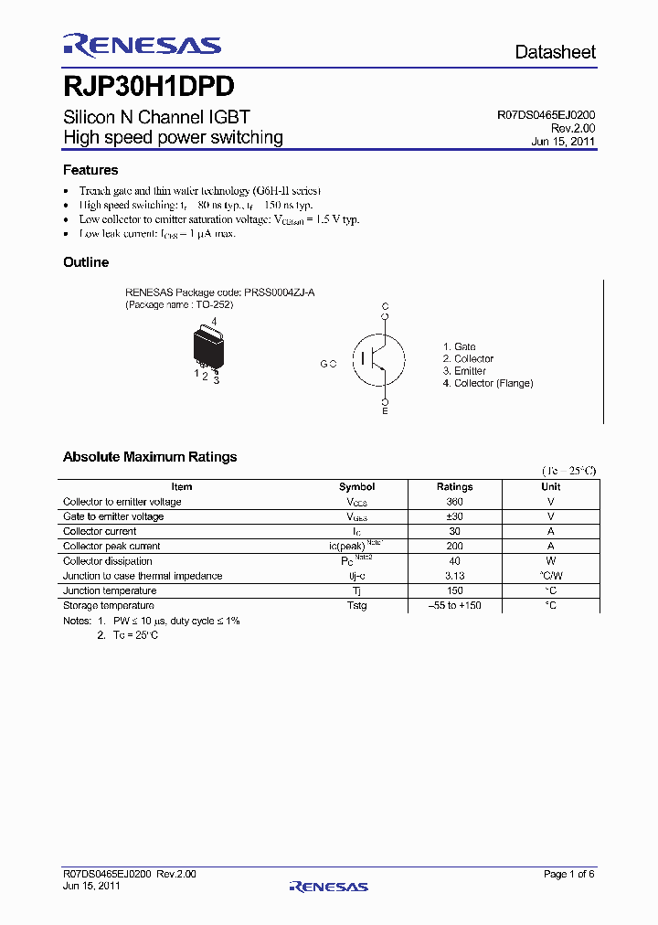 RJP30H1DPD_3835322.PDF Datasheet