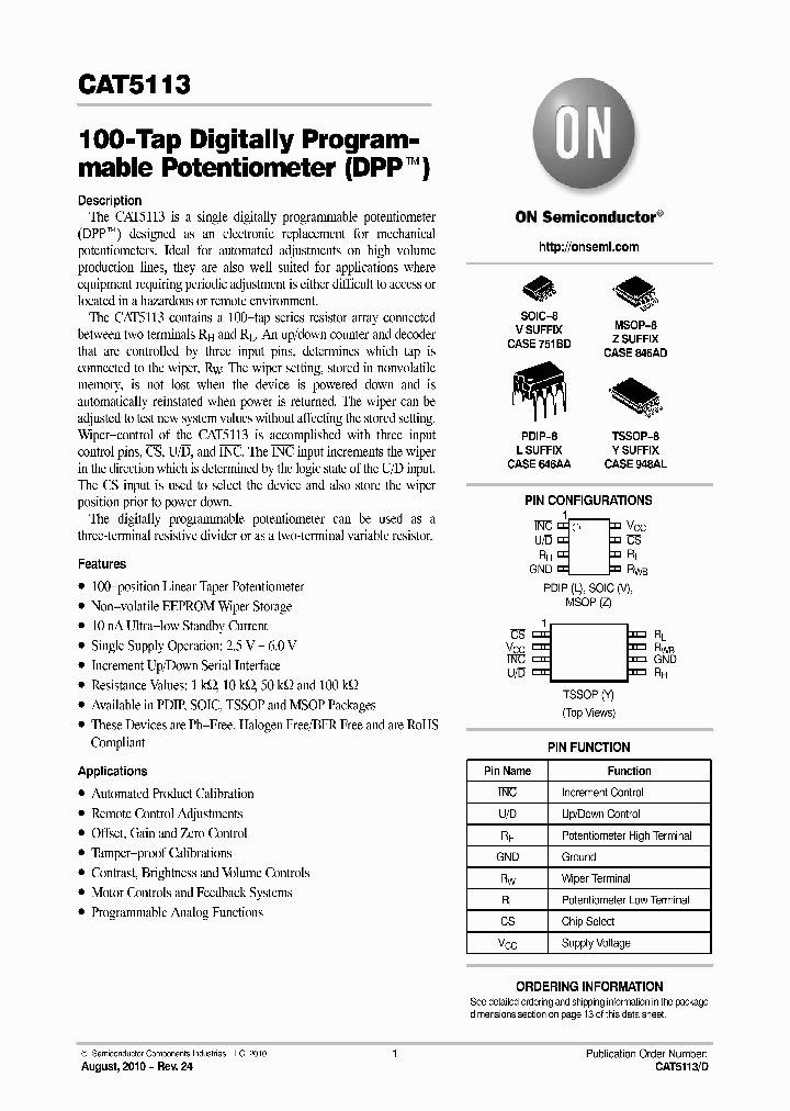 CAT5113YI-10-GT3_3753300.PDF Datasheet