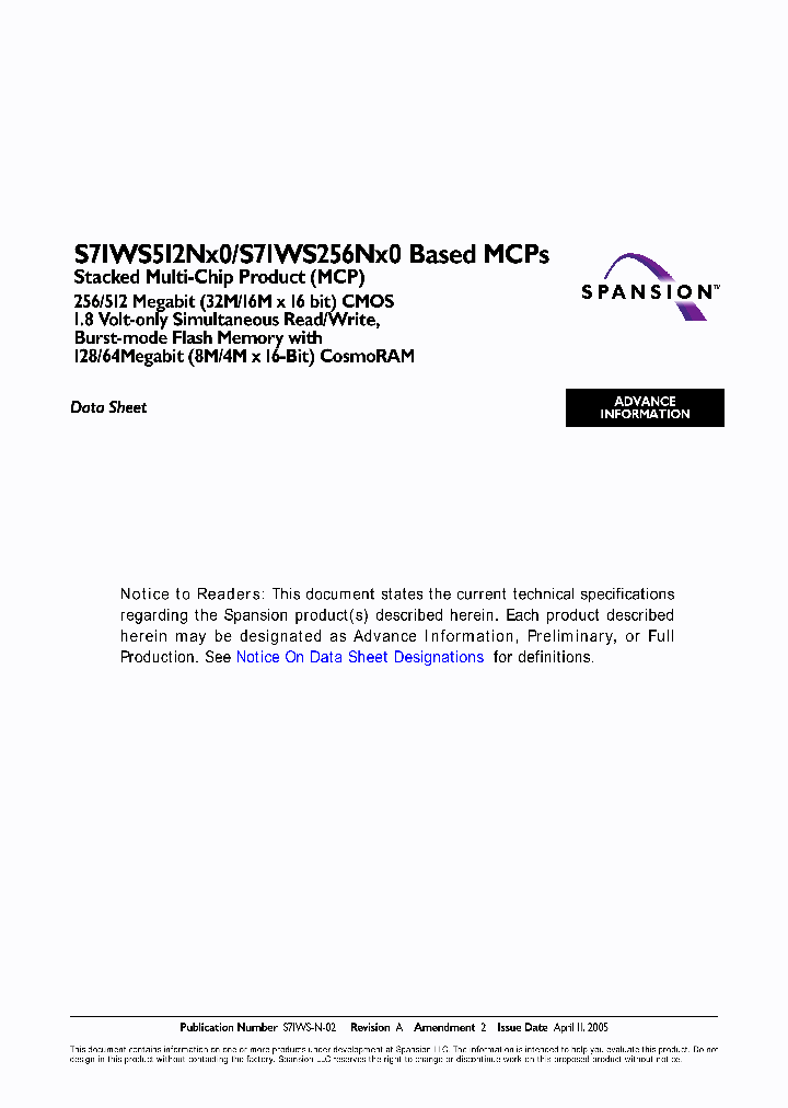 S71WS256ND0BFWYY0_3758765.PDF Datasheet