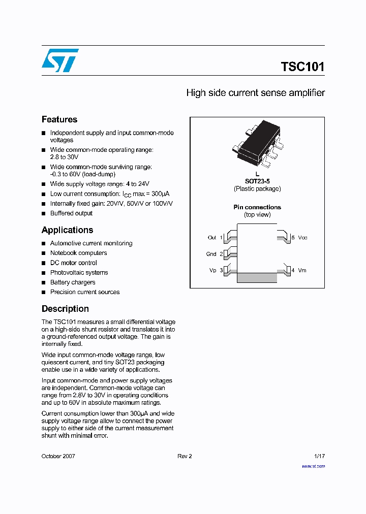 TSC101BIYLT_3753471.PDF Datasheet