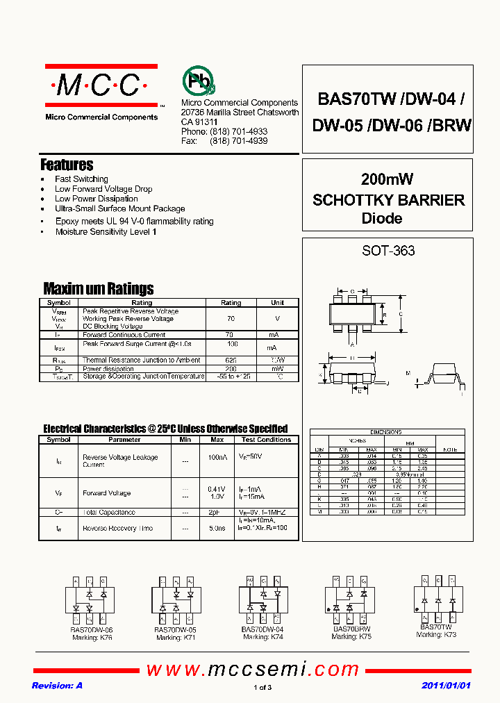 BAS70DW-04_3876118.PDF Datasheet