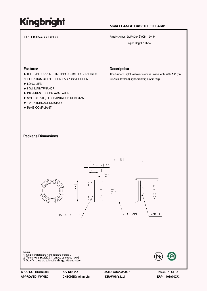 BLFA054SYCK-12V-P_3771051.PDF Datasheet