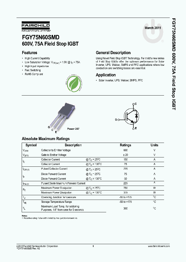 FGY75N60SMD_3780025.PDF Datasheet