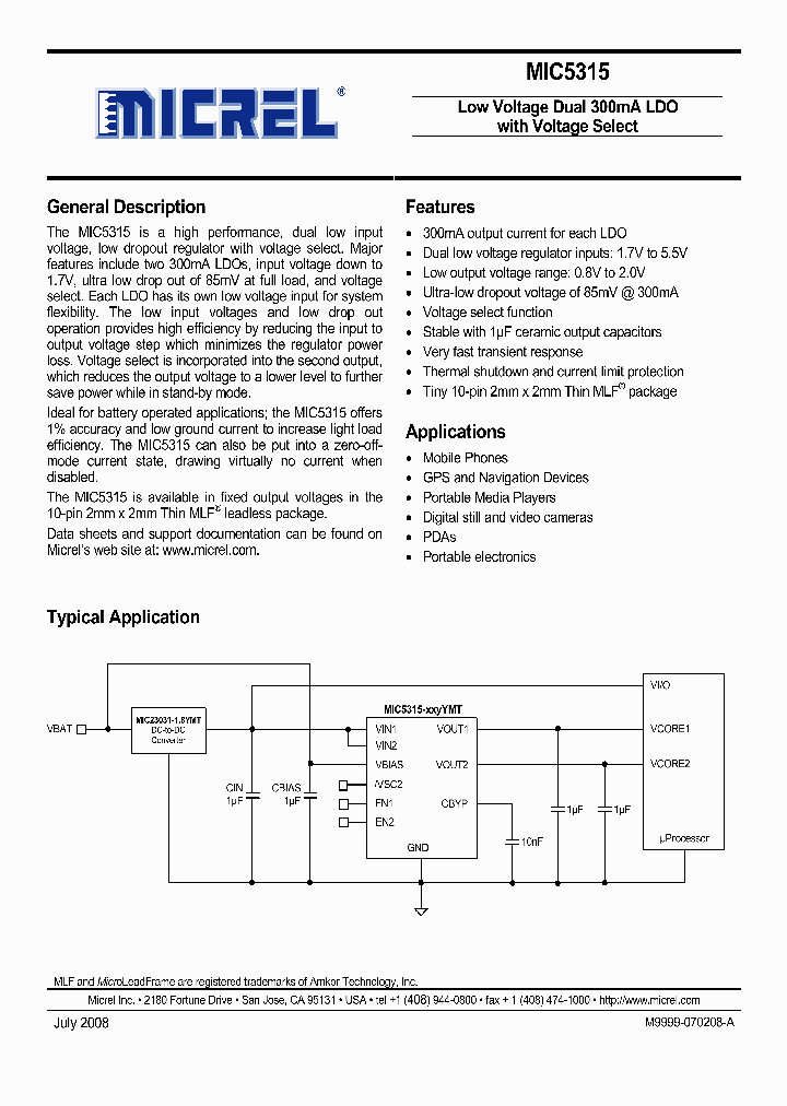 MIC5315-GGCYMT_3994205.PDF Datasheet