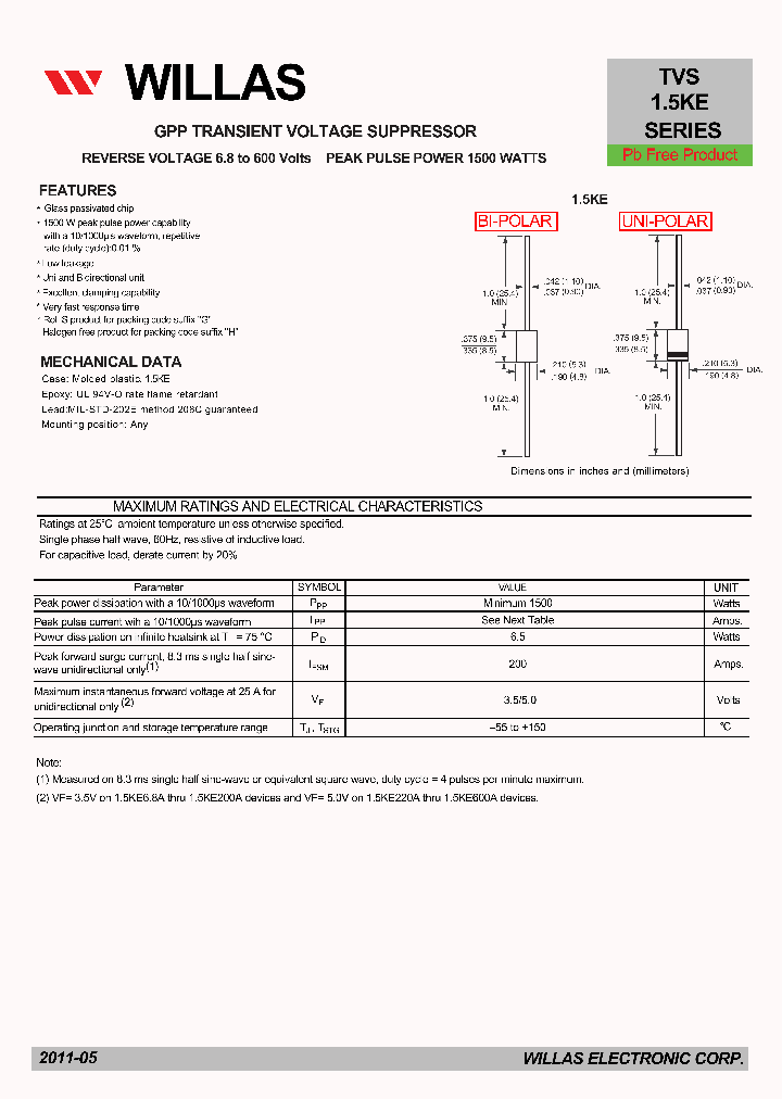 15KE300A_4031034.PDF Datasheet