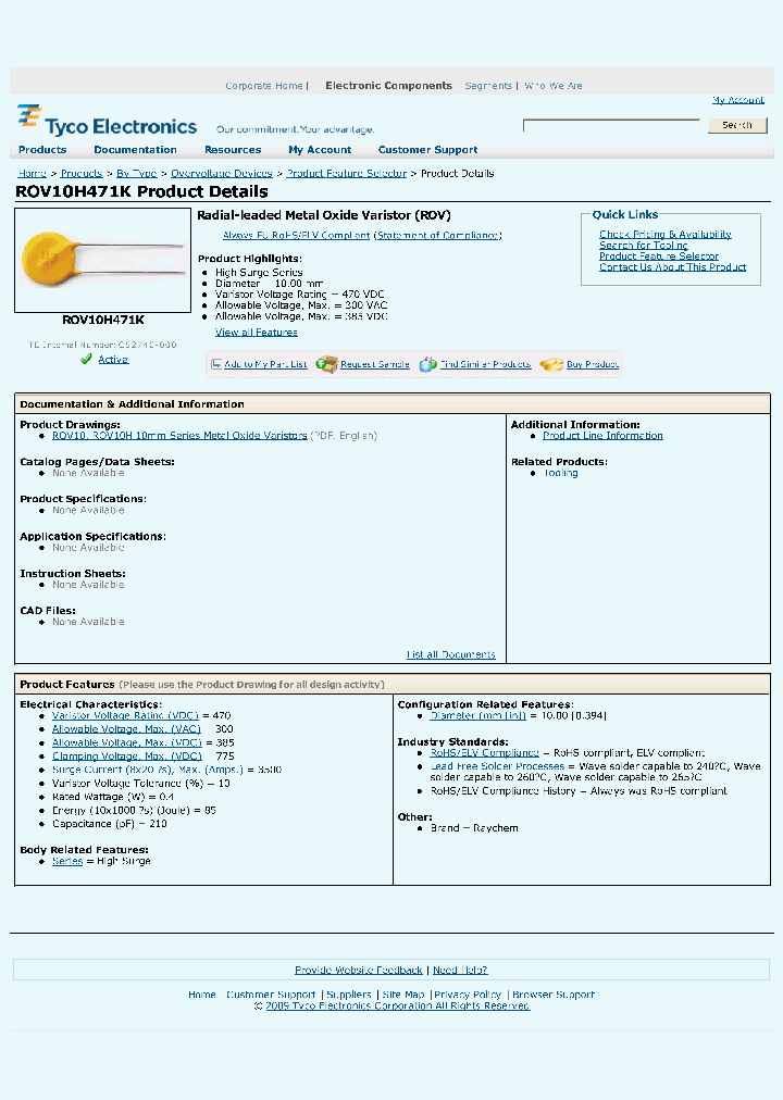 ROV10H471K_3805597.PDF Datasheet
