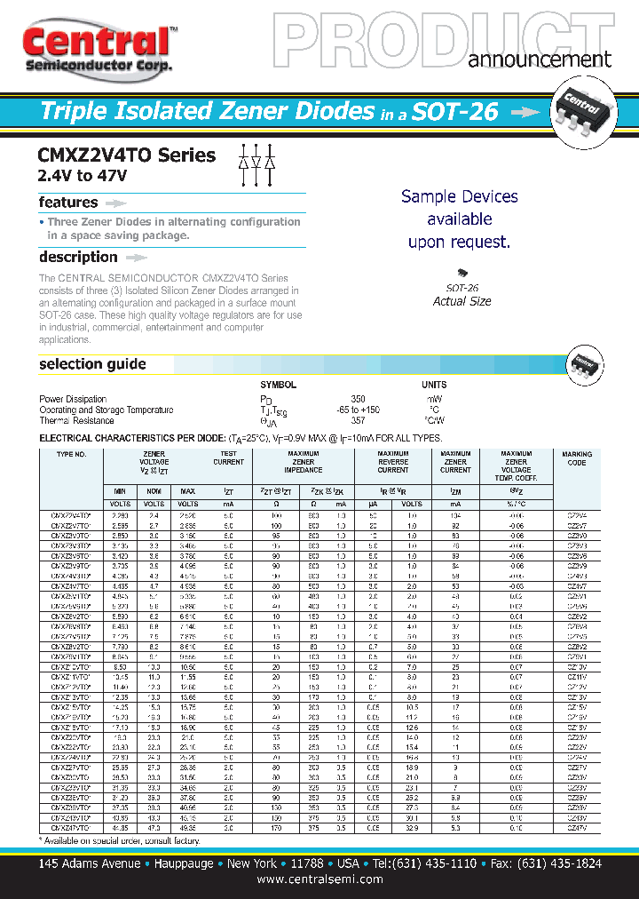 CMXZ11VTOBK_3807796.PDF Datasheet