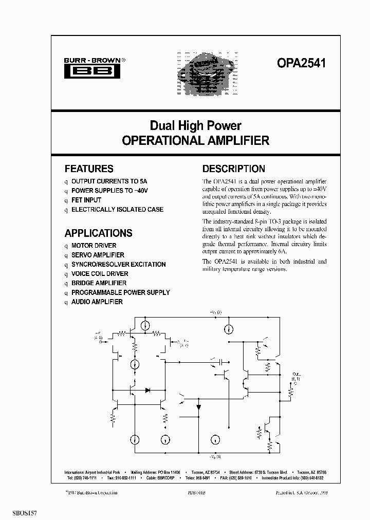 OPA2541AM-B1_3816438.PDF Datasheet