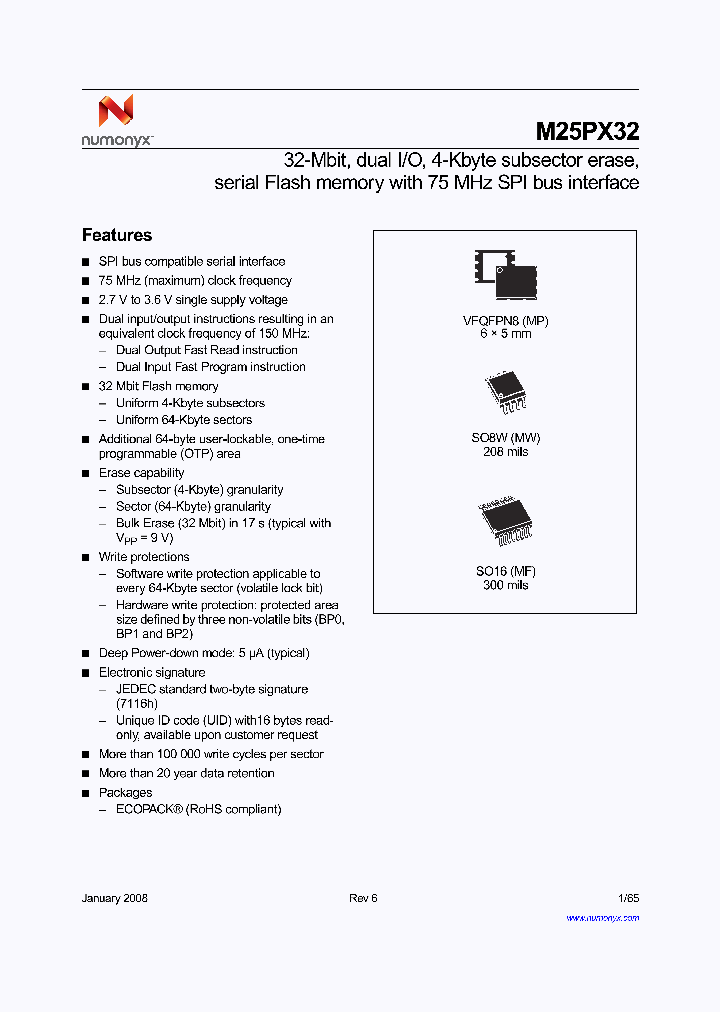 M25PX32SOVMW6F_3817543.PDF Datasheet