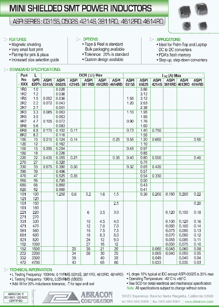 ASPI-0502S-100-M_3819799.PDF Datasheet