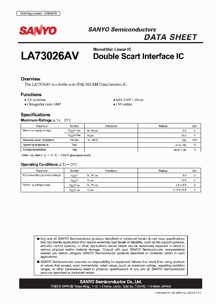 LA73026AV_4077794.PDF Datasheet