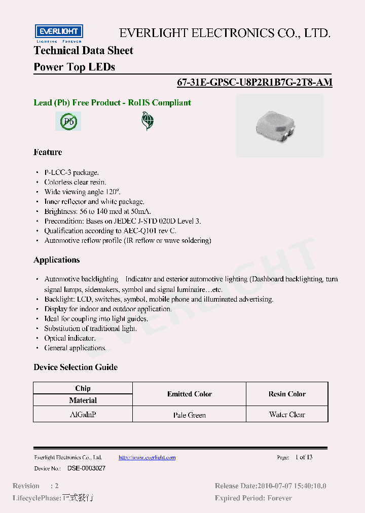 67-31E-GPSC-U8P2R1B7G-2T8-AM_3839382.PDF Datasheet