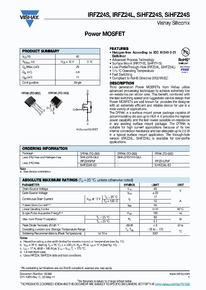 SIHFZ24S-E3_4098214.PDF Datasheet