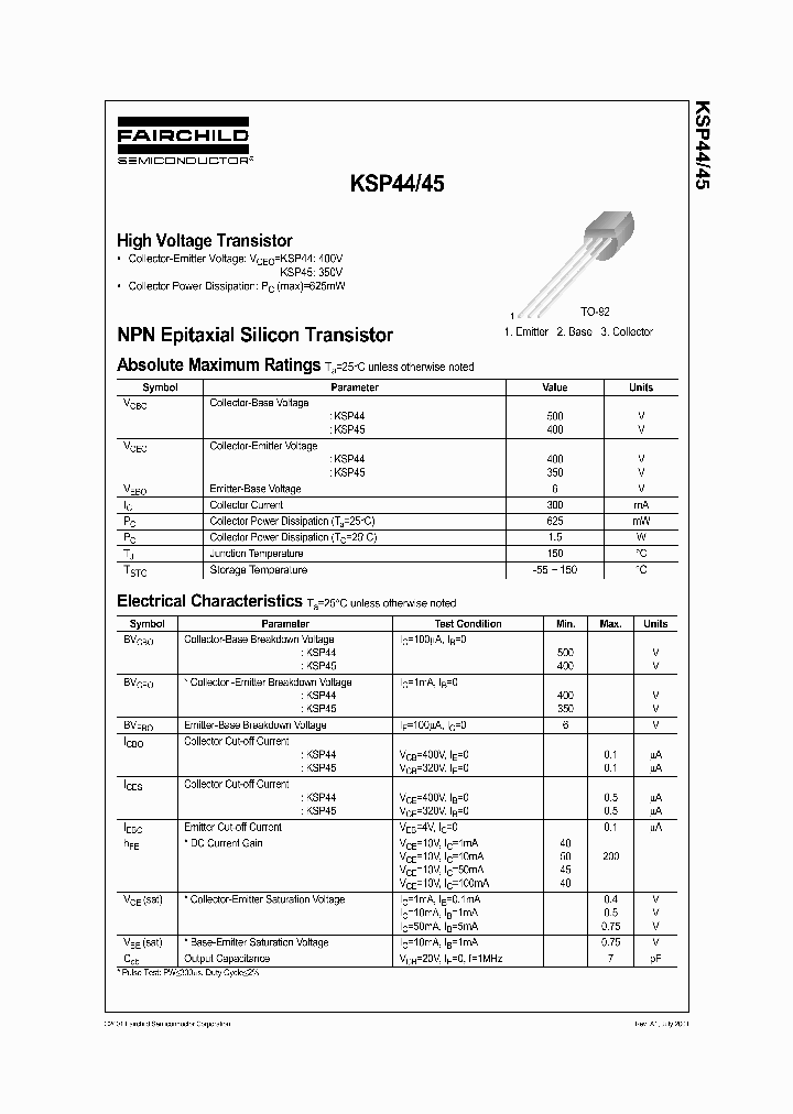 KSP44IUBU_3853209.PDF Datasheet