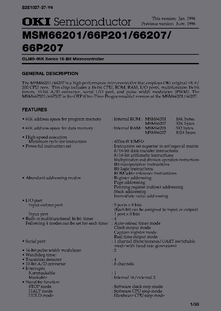 MSM66P207-XXXJS_3856791.PDF Datasheet