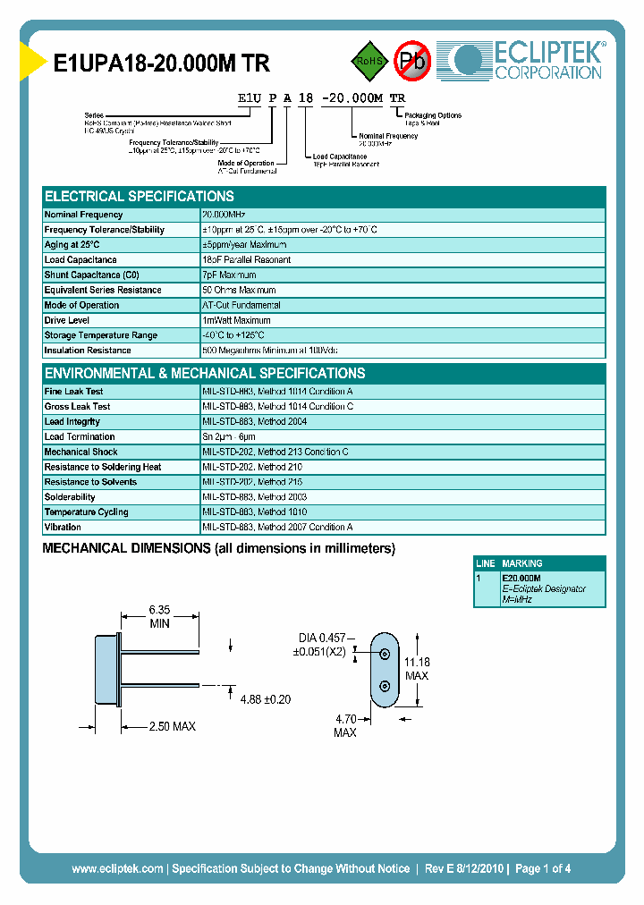 E1UPA18-20000MTR_3863682.PDF Datasheet