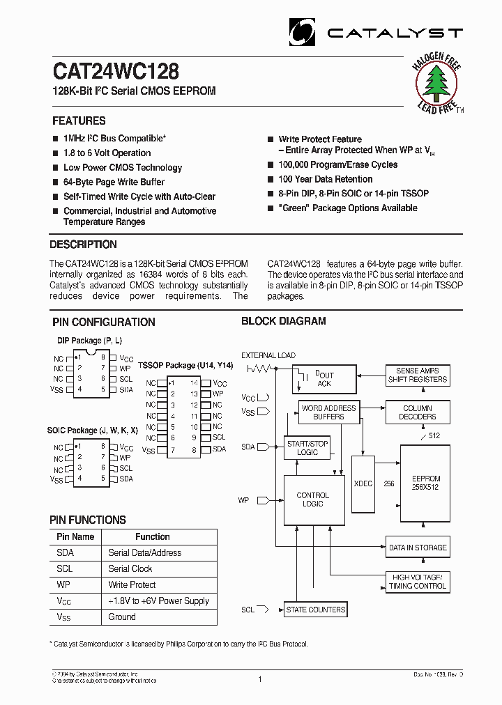 CAT24WC128PI-18REVA_3884767.PDF Datasheet