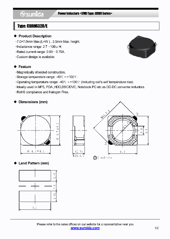 CDRH6D28EHF-180NB_3899521.PDF Datasheet