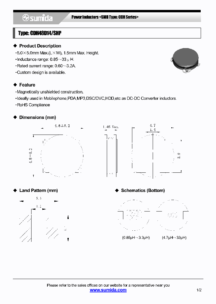 CDH48D14SHPNP-R85MB_3898066.PDF Datasheet