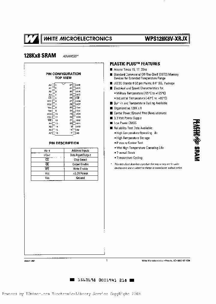 WPS128K8VB-17RJI_3915697.PDF Datasheet