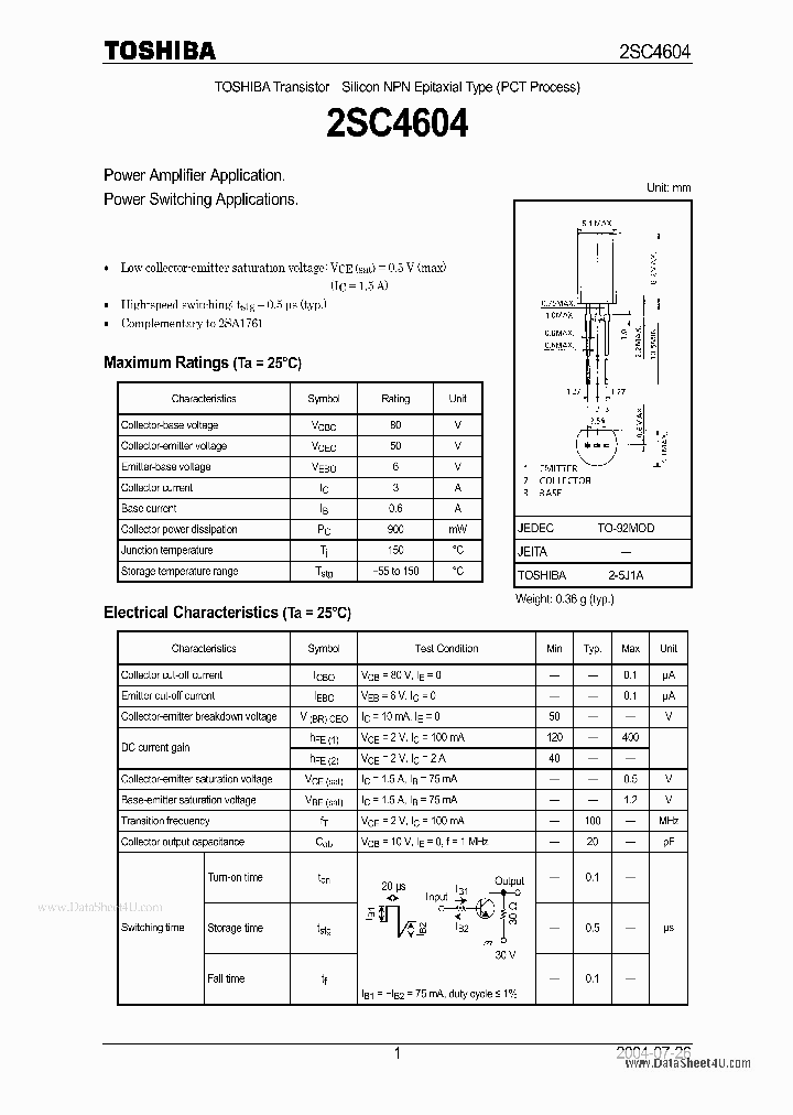 2SC4604_4173633.PDF Datasheet