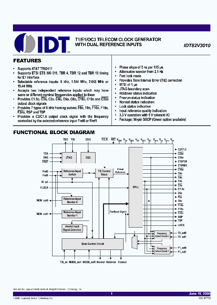 IDT82V3010PVG_4034632.PDF Datasheet