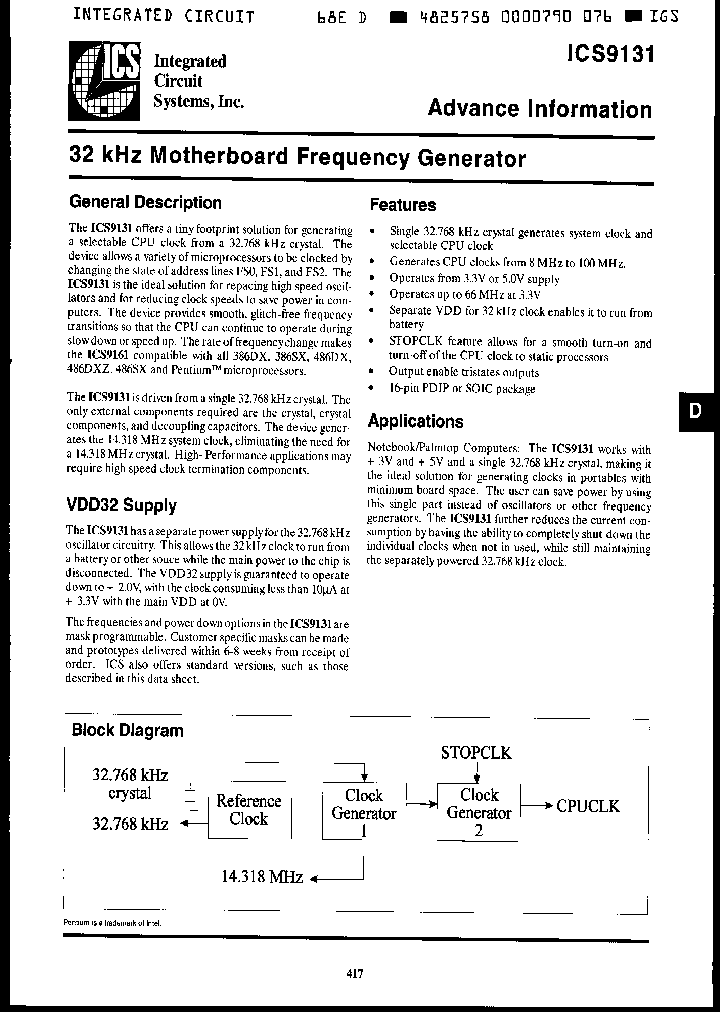 ICS9131-01CM_4168360.PDF Datasheet