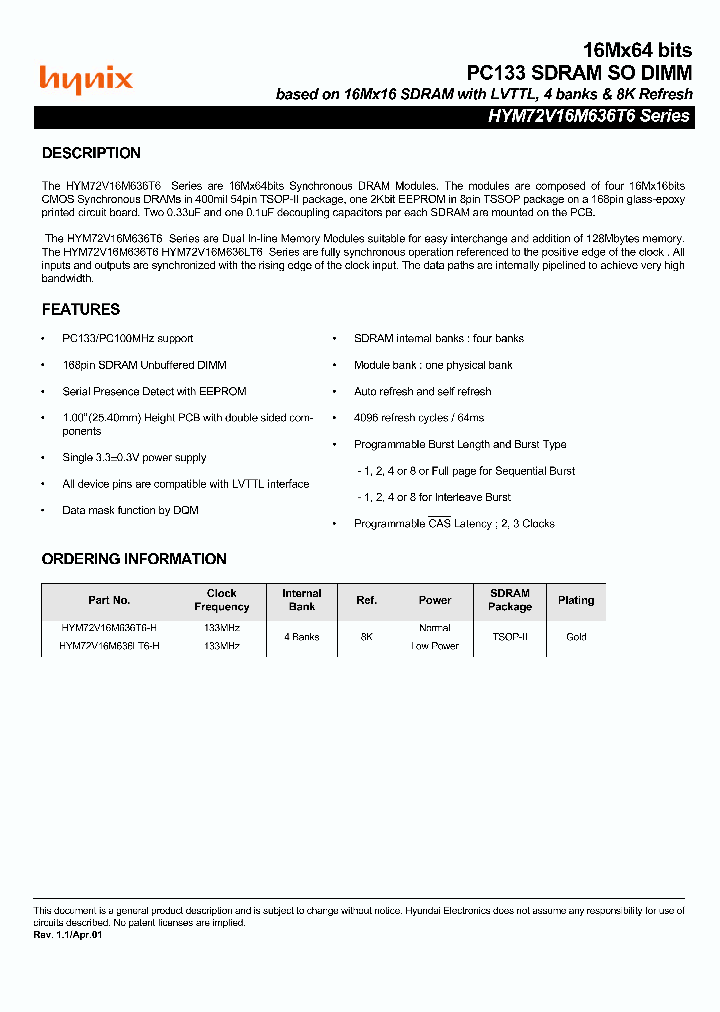 HYM72V16M636LT6-H_4227250.PDF Datasheet