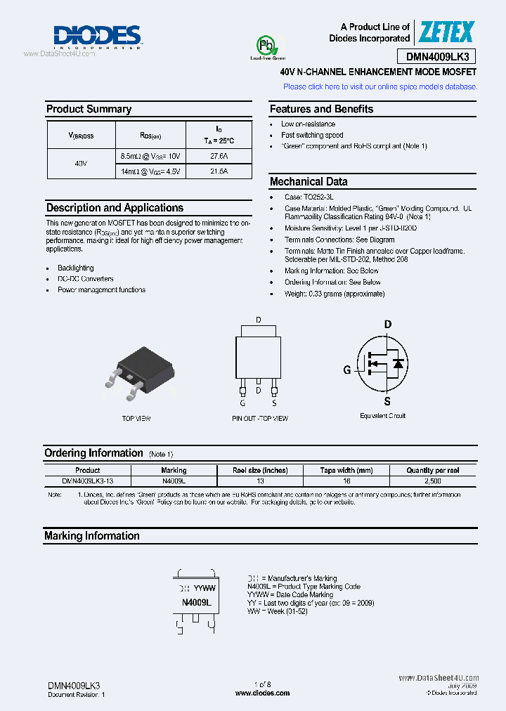 DMN4009LK3_4313744.PDF Datasheet