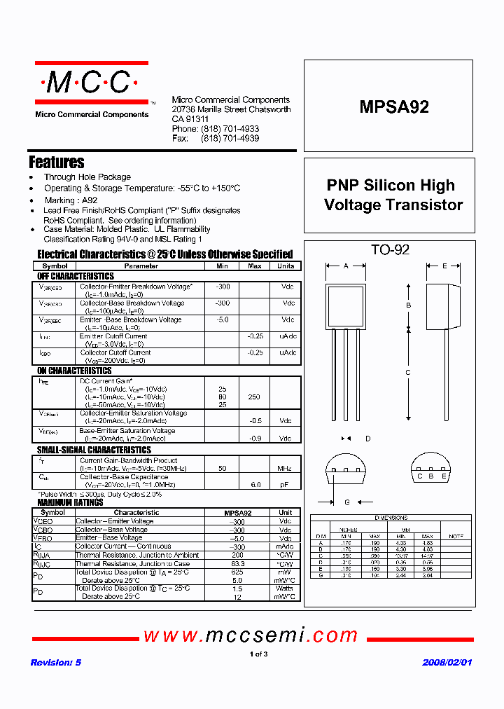 MPSA92-AP_4322264.PDF Datasheet