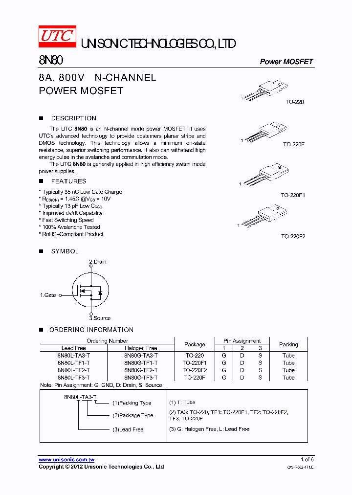 8N80L-TF2-T_4332638.PDF Datasheet