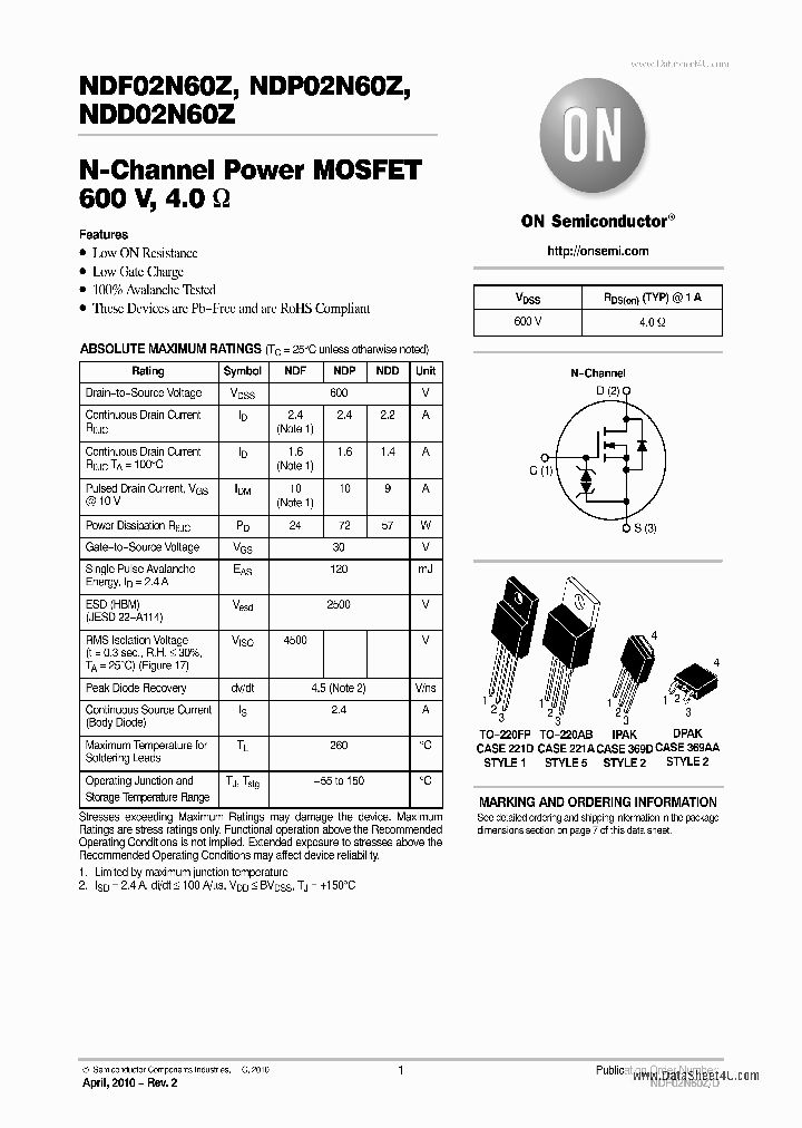 NDP02N60Z_4354061.PDF Datasheet