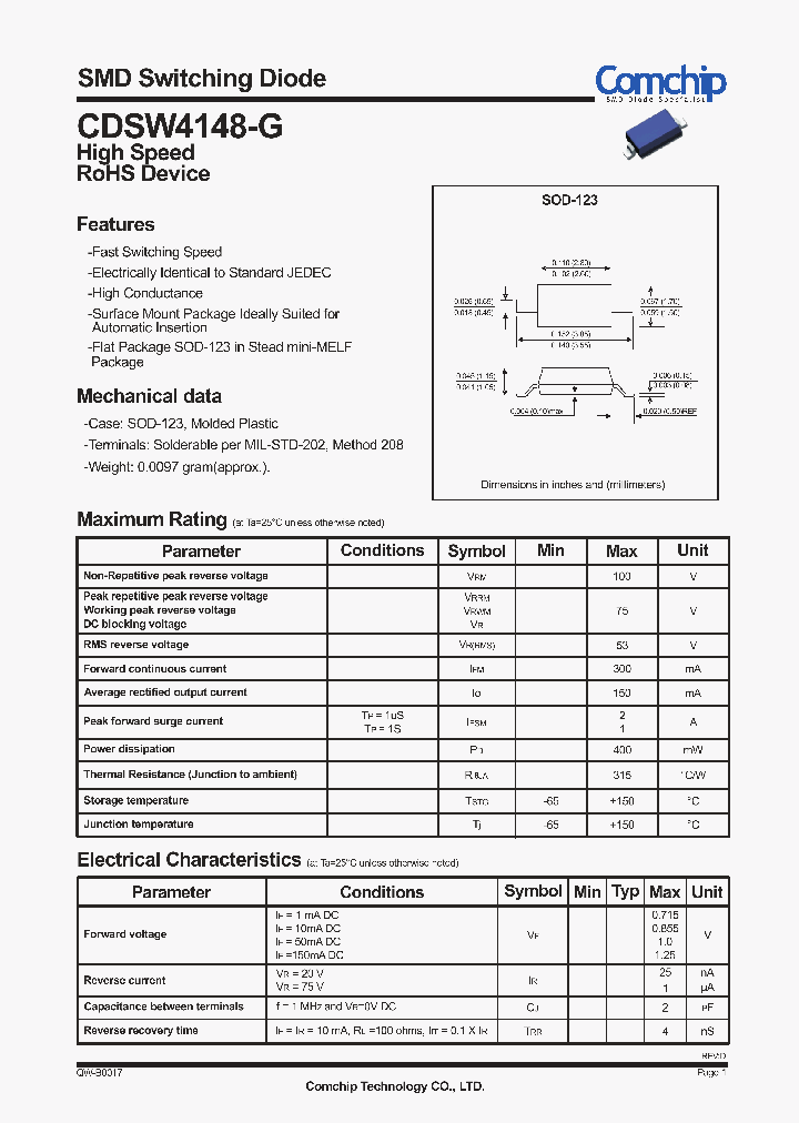 CDSW4148-G12_4360669.PDF Datasheet