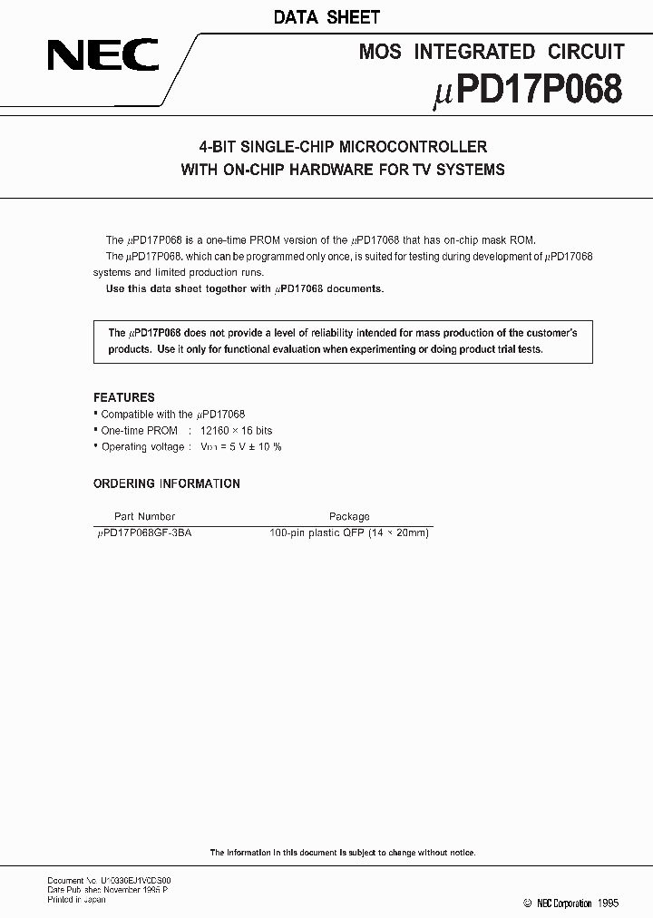 UPD17P068GF-3BA_4404425.PDF Datasheet